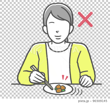 Violation of chopstick etiquette: A woman who plays chopsticks Violation of chopstick etiquette: A woman who plays chopsticks 90309145