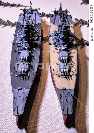 戦艦大和と武蔵のプラモデル模型の写真素材 [90311107] - PIXTA