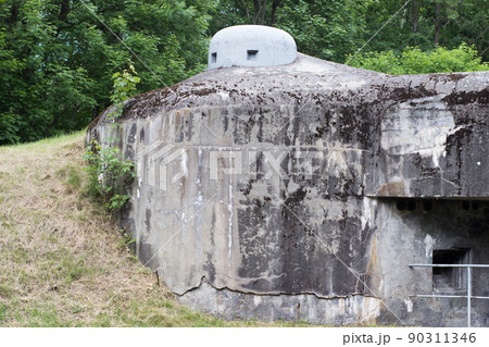 Reinforced concrete bunker from world war II 90311346