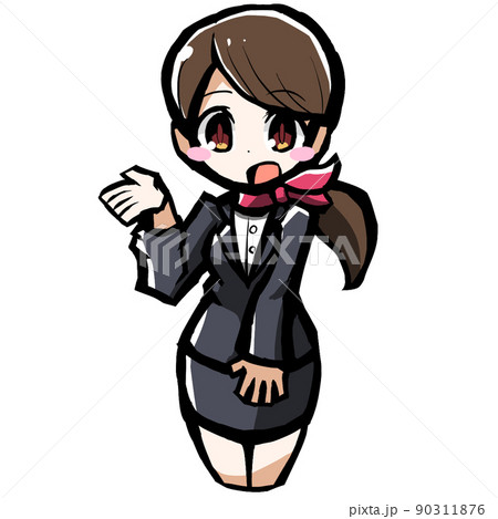 カートゥーン風キャビンアテンダント 90311876