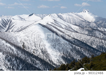 芽室岳から望む日高山脈チロロ岳 芽室岳から望む日高山脈チロロ岳 90312466
