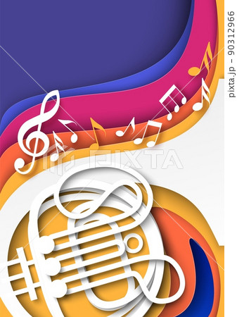 Music abstract background in paper cut style 90312966