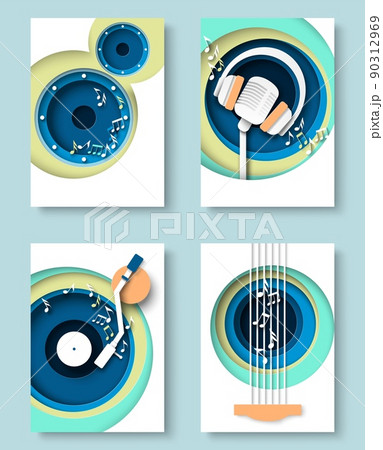 Music layout flyer invitation design vector set 90312969