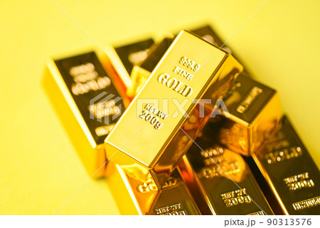 Gold bars on yellow background, gold bars financial business economy concepts, wealth and reserve success in business and finance Gold bars on yellow background, gold bars financial business economy concepts, wealth and reserve success in business and finance 90313576