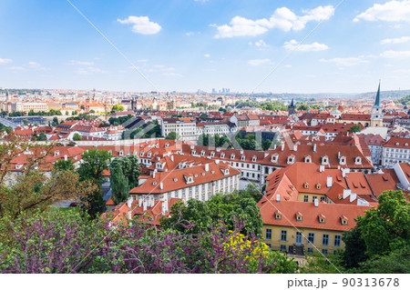 Prague Old Town historical center with red tiled roof buildings, Czech Republic Prague Old Town historical center with red tiled roof buildings, Czech Republic 90313678