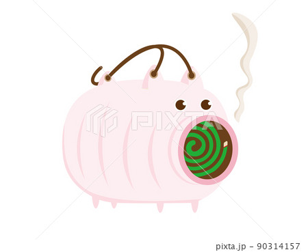 陶器で作られた豚の形の蚊取線香入れ 90314157