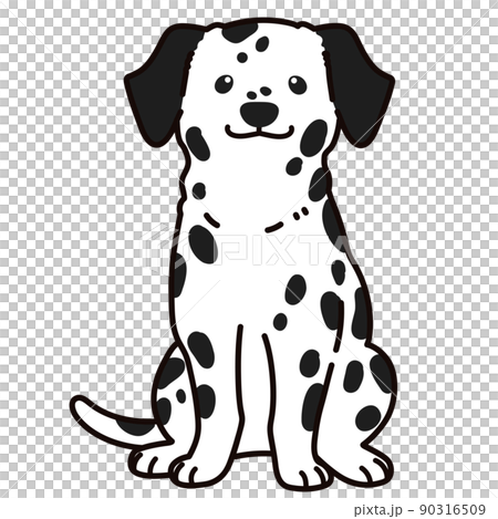 一個簡單而可愛的達爾馬提亞插圖,正面朝前,有一條主線 一個簡單而可愛的達爾馬提亞插圖,正面朝前,有一條主線 90316509