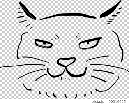 にやりと笑う猫　イラスト　ベクター 90316625