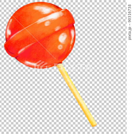 Red Strawberry Lollipop Stick Sweet Sugar Candy のイラスト素材