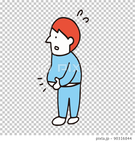 Illustration of a person who is worried about metabolic syndrome beer Illustration of a person who is worried about metabolic syndrome beer 90316844