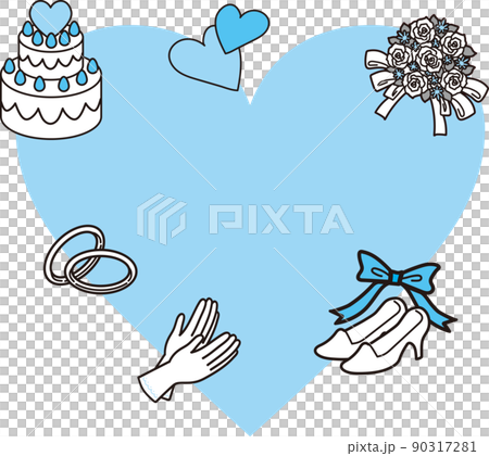 Wedding image_2 Color_Cyan_Hearts and accessories Wedding image_2 Color_Cyan_Hearts and accessories 90317281