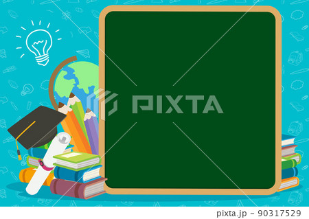 Graduate Education concept with backboard and books for template 90317529