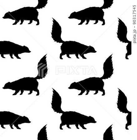 Vector seamless pattern of skunk silhouette 90317545