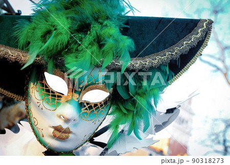 Bright venetian carnival masks, italy, masquerade in venice Bright venetian carnival masks, italy, masquerade in venice 90318273