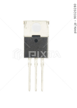 Power transistor - package TO-220 on a white background 90320280