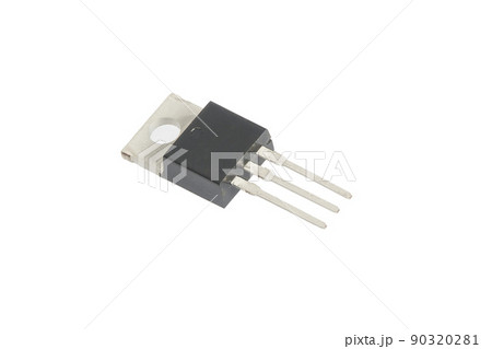 Power transistor - package TO-220 on a white background 90320281