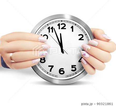 Young beautiful woman hands with elegant manicure Young beautiful woman hands with elegant manicure 90321861