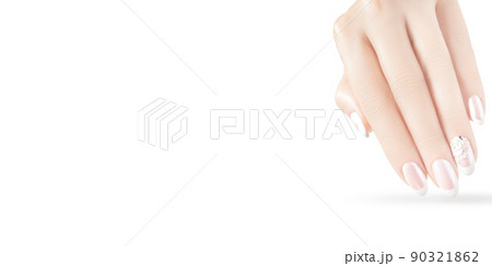 Young beautiful woman hands with elegant manicure Young beautiful woman hands with elegant manicure 90321862