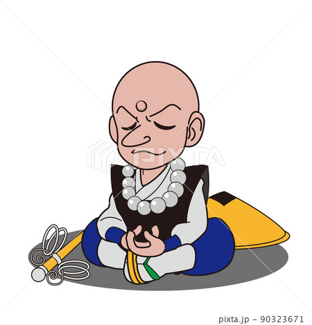 修行僧 人道悟のイラスト素材