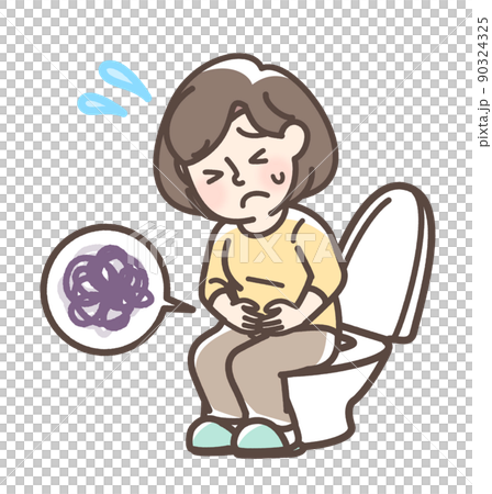 トイレで困っている女性 90324325