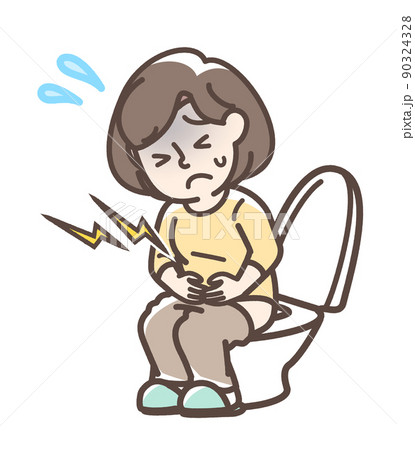 トイレで困っている女性 90324328