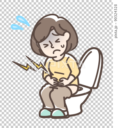 トイレで困っている女性 90324328