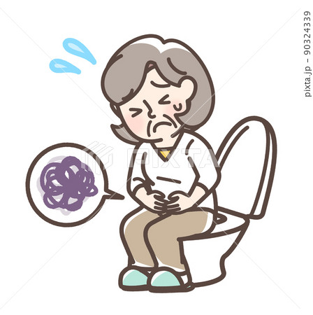 トイレで困っている女性 90324339