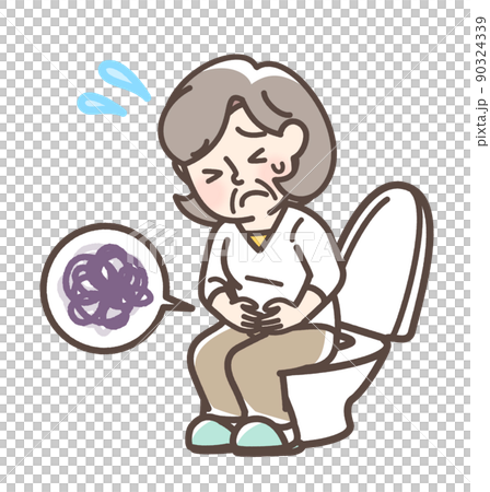 トイレで困っている女性 90324339