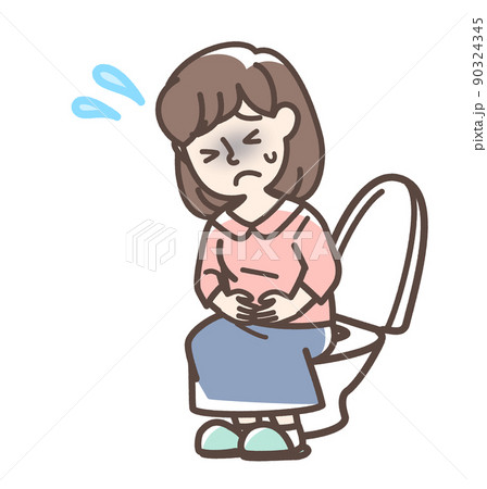 トイレで困っている女性 90324345