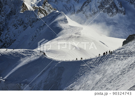 Landscape of Aiguille du Midi, Chamonix Mont Blanc valley, France 90324743
