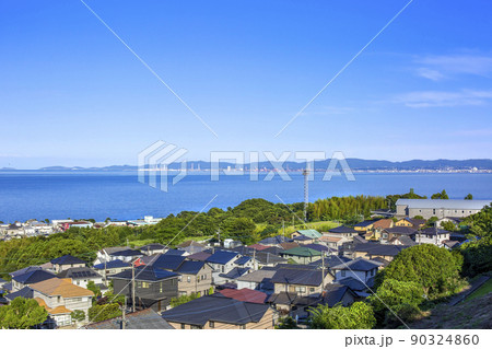 別府湾眺望と別府市・大分市街地 90324860