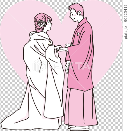 婚紗照_和服_2色_洋紅色_背景 90325412