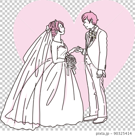 婚紗照_西服_2色_洋紅色_背景 90325414