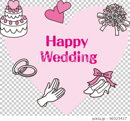 Wedding image_2 Color _ Magenta _ Heart and accessories _ With letters 90325417