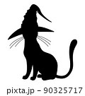 Halloween cat silhouette in a hat 90325717