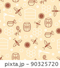 Bee and honey pattern seamless 90325720