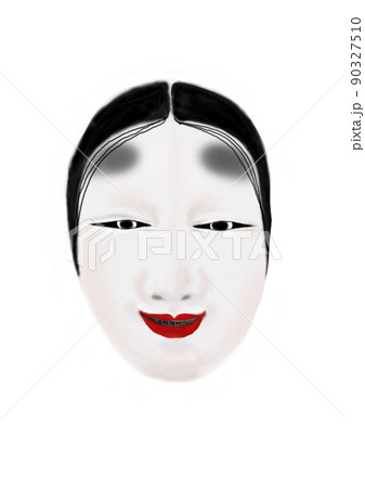 女性の能面のイラスト素材