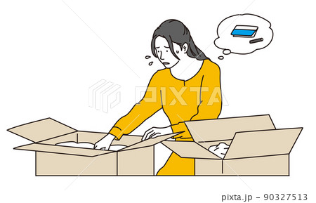 荷物の中なら大事なものを探す女性 荷物の中なら大事なものを探す女性 90327513