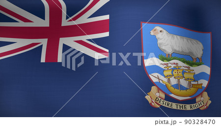 Image of national flag of falkland islands waving 90328470