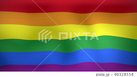 Image of lgbt flag with gay colours waving Image of lgbt flag with gay colours waving 90328558