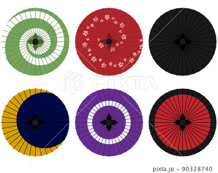 和傘と番傘の素材6種セット 90328740