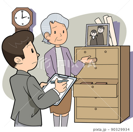 遺品の整理-確認する 90329934