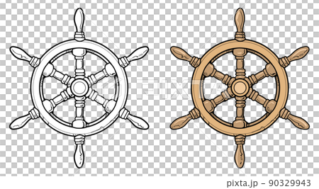 ガレー船の舵輪のイラスト素材 [90329943] - PIXTA