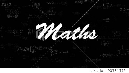 Image of mathematical equations and maths text on black background Image of mathematical equations and maths text on black background 90331592