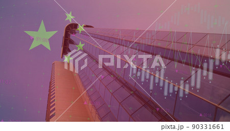 Image of flag of china and data processing over cityscape Image of flag of china and data processing over cityscape 90331661