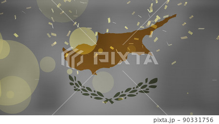Image of confetti over flag of cyprus 90331756
