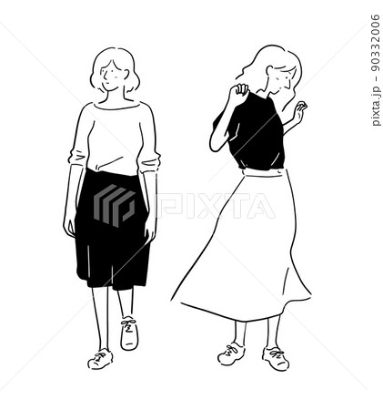 スカートをはいた女性 90332006