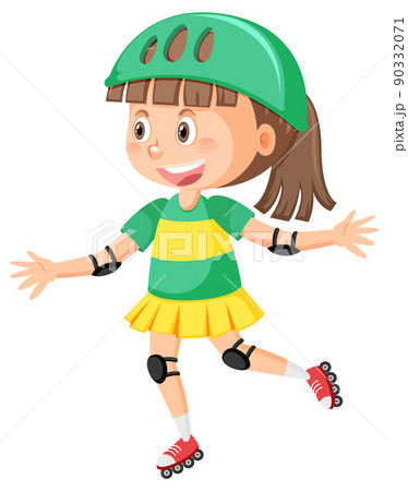 Cute girl on inline skates Cute girl on inline skates 90332071