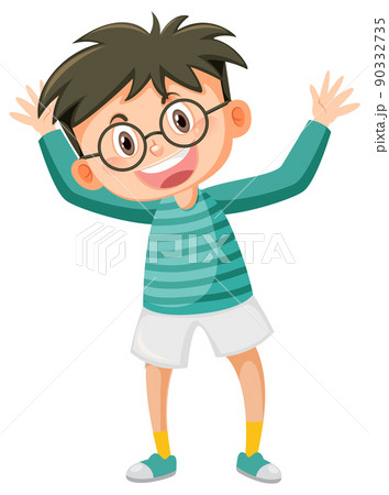 Nerdy boy cartoon character 90332735