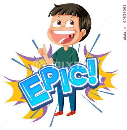 Playful cartoon character with word expression Playful cartoon character with word expression 90333091